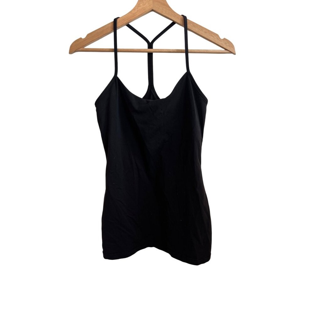 Lululemon Athletica Black Strappy Racerback Tank Top Activewear Women's Size 6